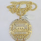 10k Gold Chain Last Supper Pendant Set Miami Cuban link Necklace 5mm 20-30 Inch