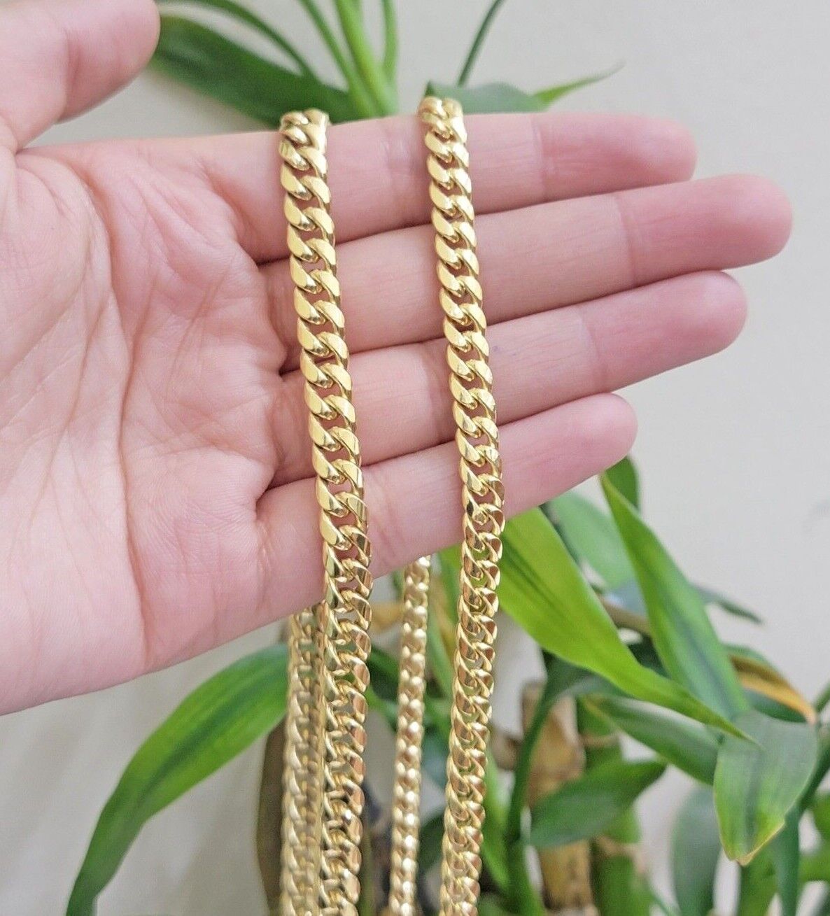 Real 10k Yellow Gold Chain necklace Miami Cuban Link 7mm 20