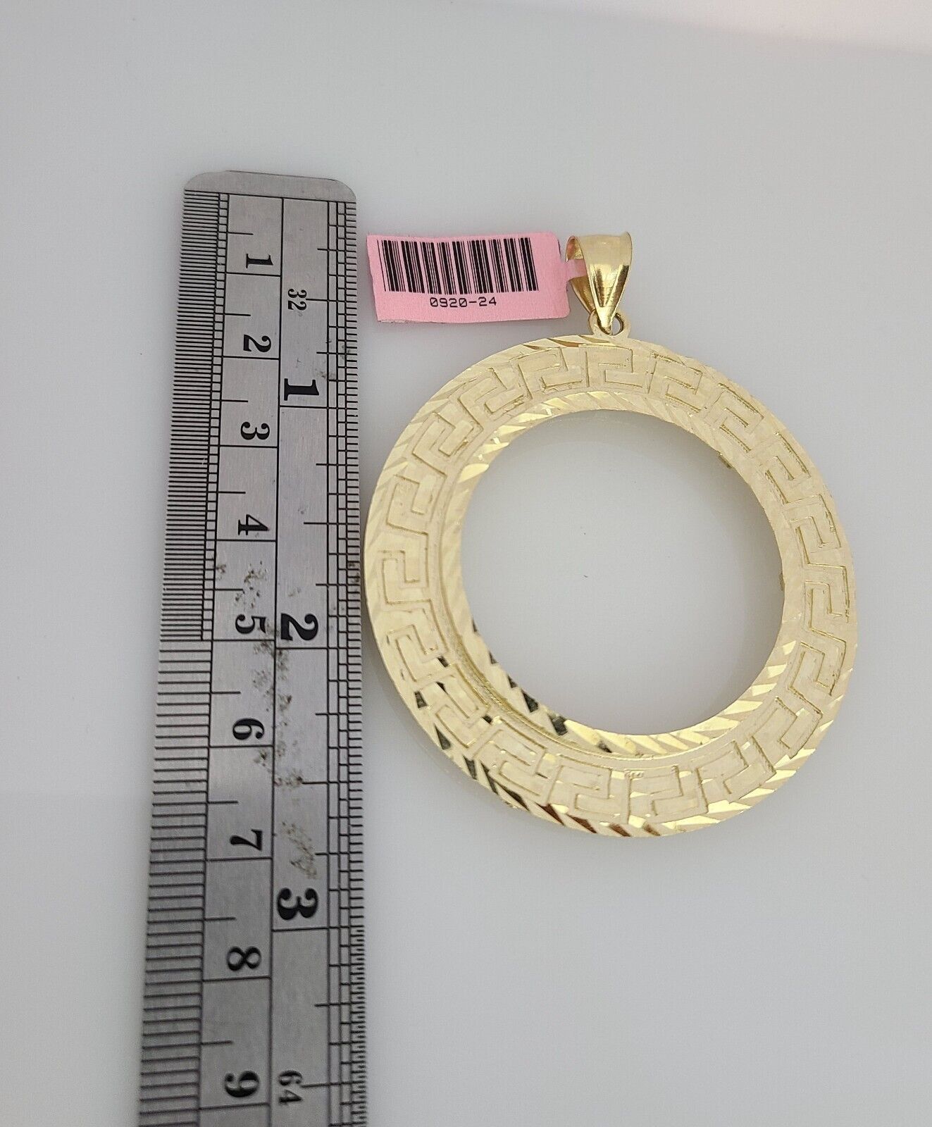 Real 14k Yellow Gold Bezel Charm Pendant Round Mexican Centenario Coin 14kt SALE