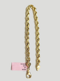 Real 14k Yellow Gold Rope Bracelet 5mm 8.5'' Inches Lobster Clasp New 14 KT SALE