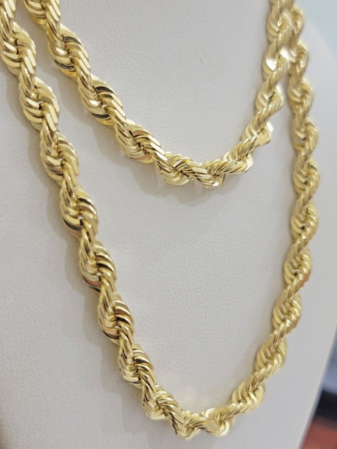 Real Solid Gold 14k Rope Chain Necklace 6mm 20-26