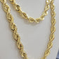 Real Solid Gold 14k Rope Chain Necklace 6mm 20-26" Inch Yellow Diamond Cut SALE