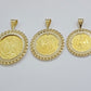 10k Gold Mexican Centenario Copy Coin Charm 50 Pesos Bezel 10kt Pendant Replica