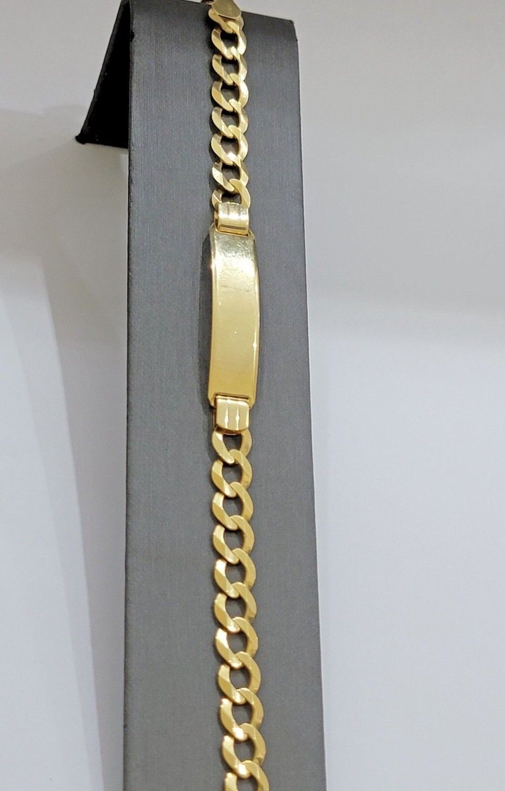 Real 10k Gold Cuban Curb Link ID Bracelet 5mm-10mm 8-8.5
