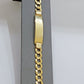 Real 10k Gold Cuban Curb Link ID Bracelet 5mm-10mm 8-8.5" Inches 10kt Name Plate