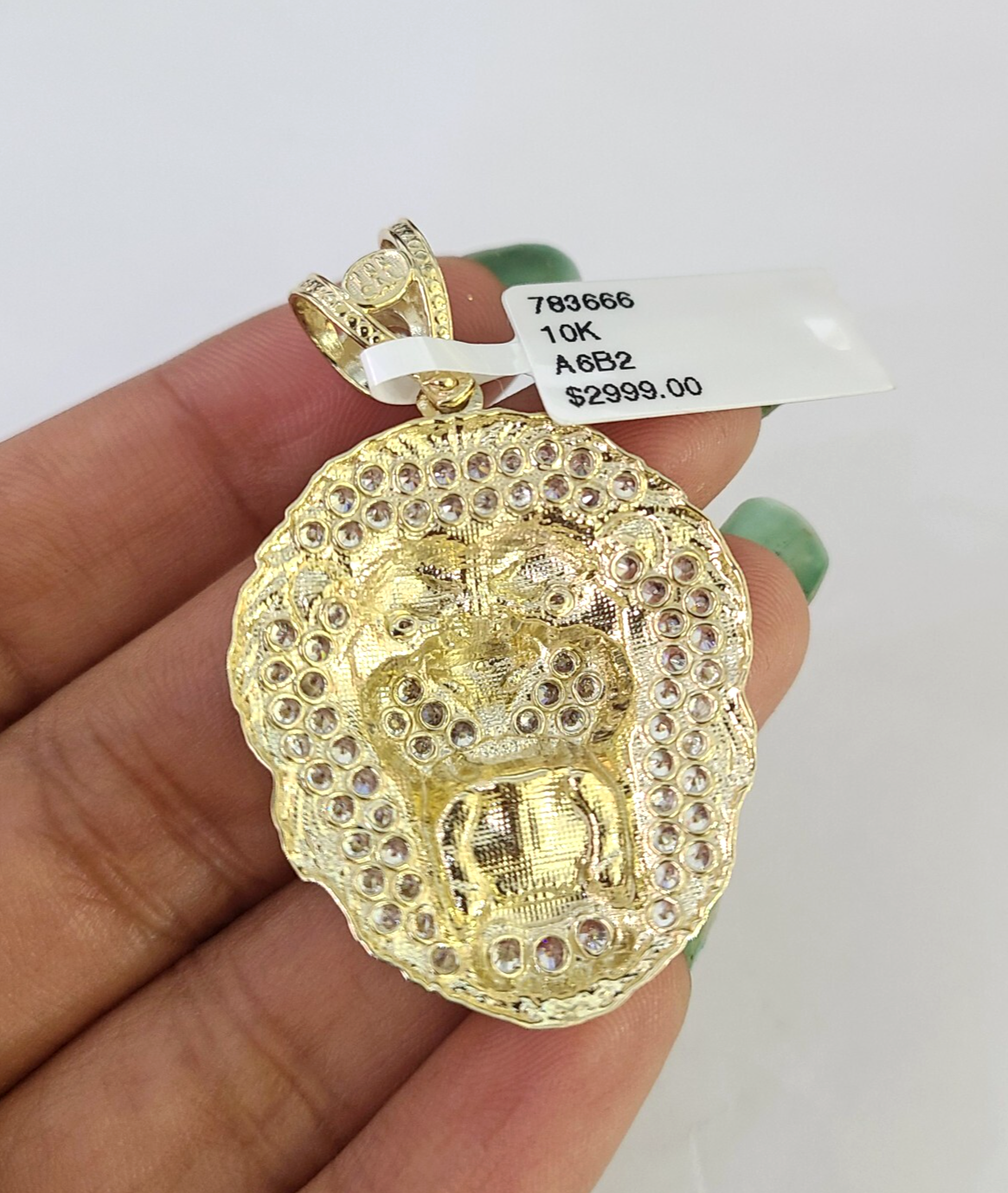 10k Rope Chain Roaring Lion Charm Pendant Gold 18"-30'' Inch 7mm Necklace