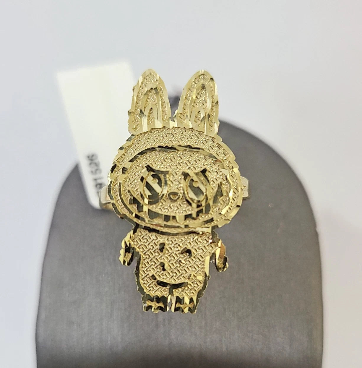 10k Cartoon Monster Ring Yellow Gold Men Women Real Genuine