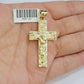 10kt Gold Milano Rope Chain Nugget Cross Charm Pendant Set 18-24'' Inch Necklace