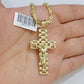 10k Gold Milano Rope Chain Jesus Cross Charm Pendant Set 18-24'' Inches Necklace