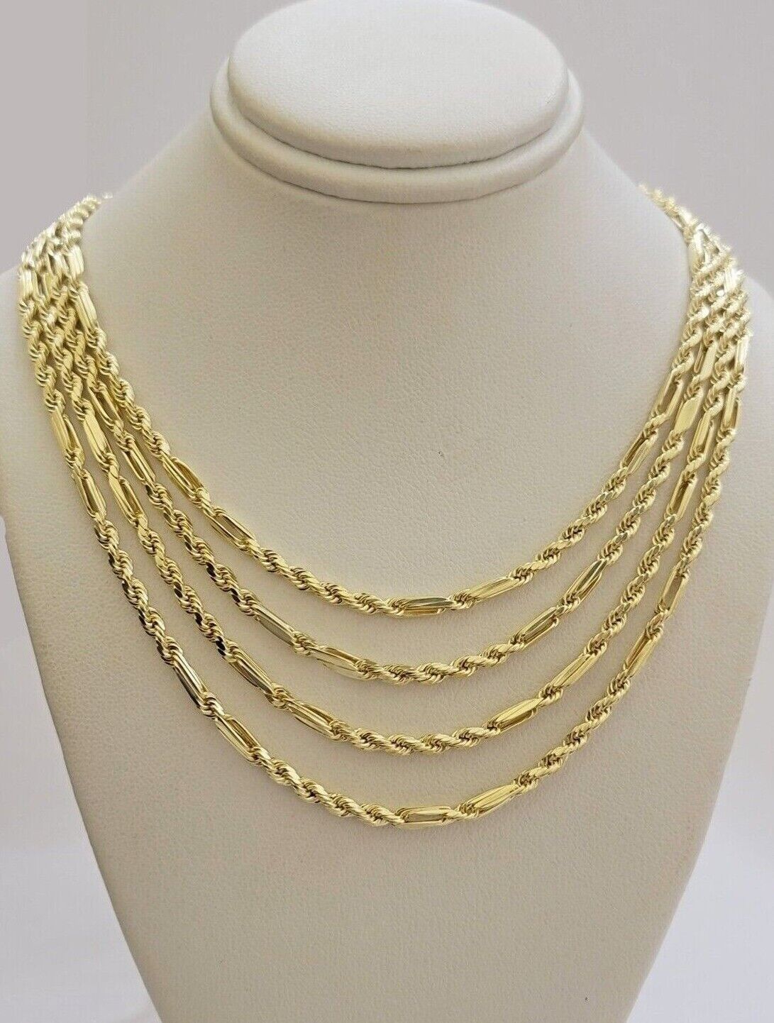 Real 10k Yellow Gold Milano Rope Chain Necklace 18"-24"Inches 3mm 10kt Men Women