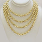 14k Gold Rope Chain Necklace 6mm 18-26 Inch Diamond Cut Men Women REAL 14KT SALE