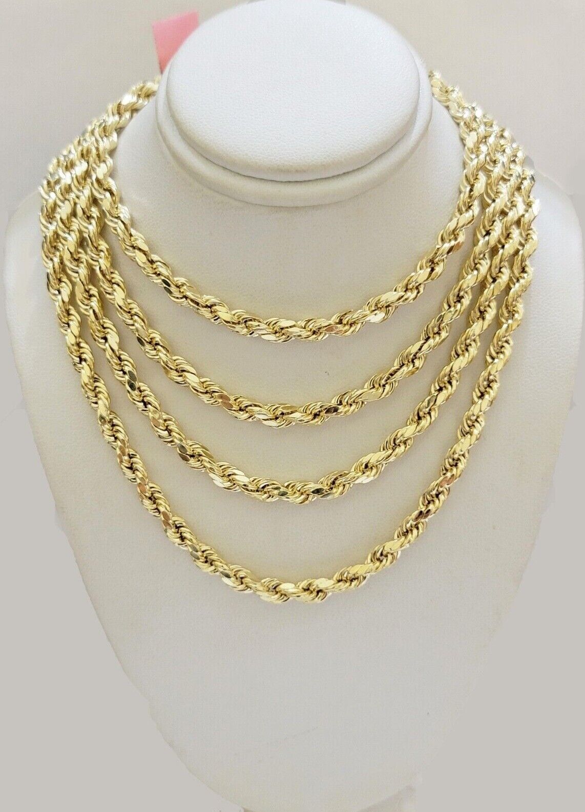 14k Gold Rope Chain Necklace 6mm 18-26 Inch Diamond Cut Men Women REAL 14KT SALE