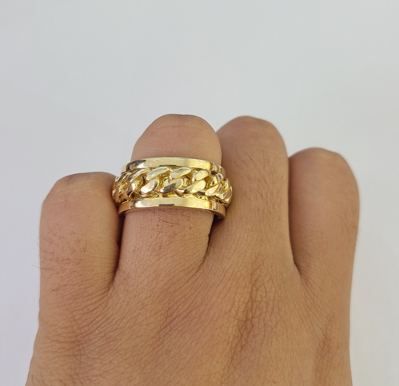 10k Miami Cuban Ring Casual Band Yellow Gold Genuine Brand New Size 6 7 8 9 10 11 & 12