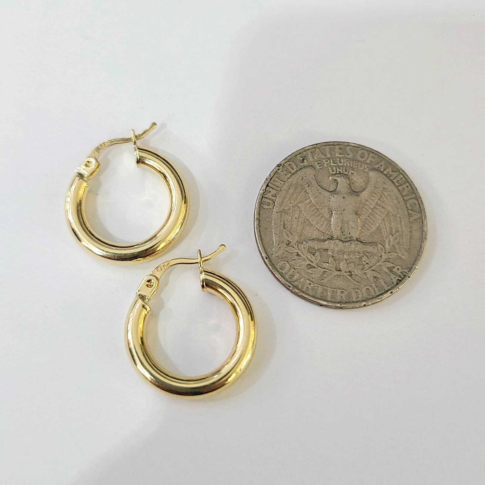 Real 10k Hoop Earrings Yellow Gold Real Men Women