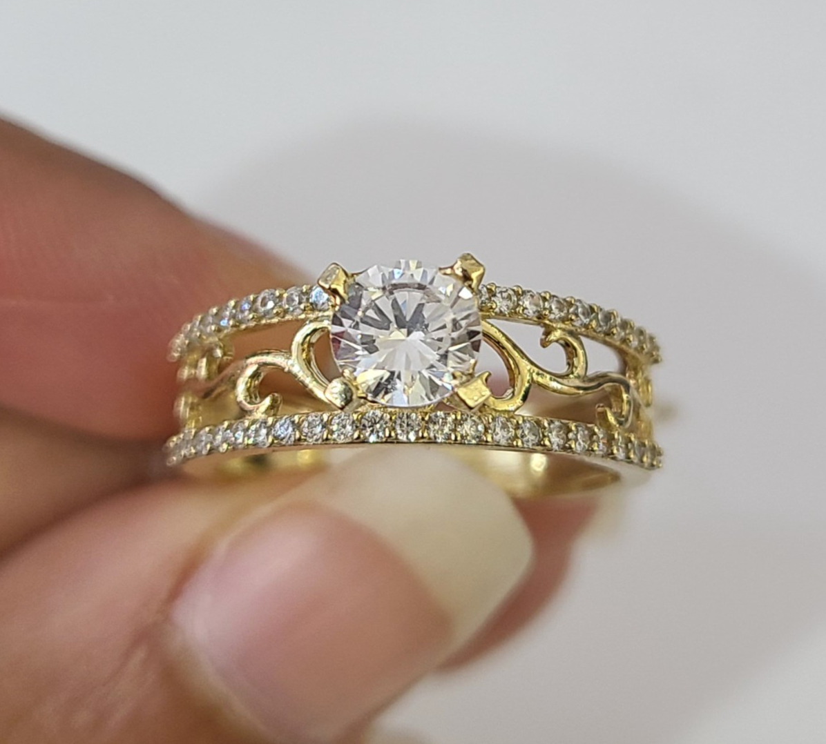 Real 10k Ring Engagement Yellow Gold Men Women Genuine