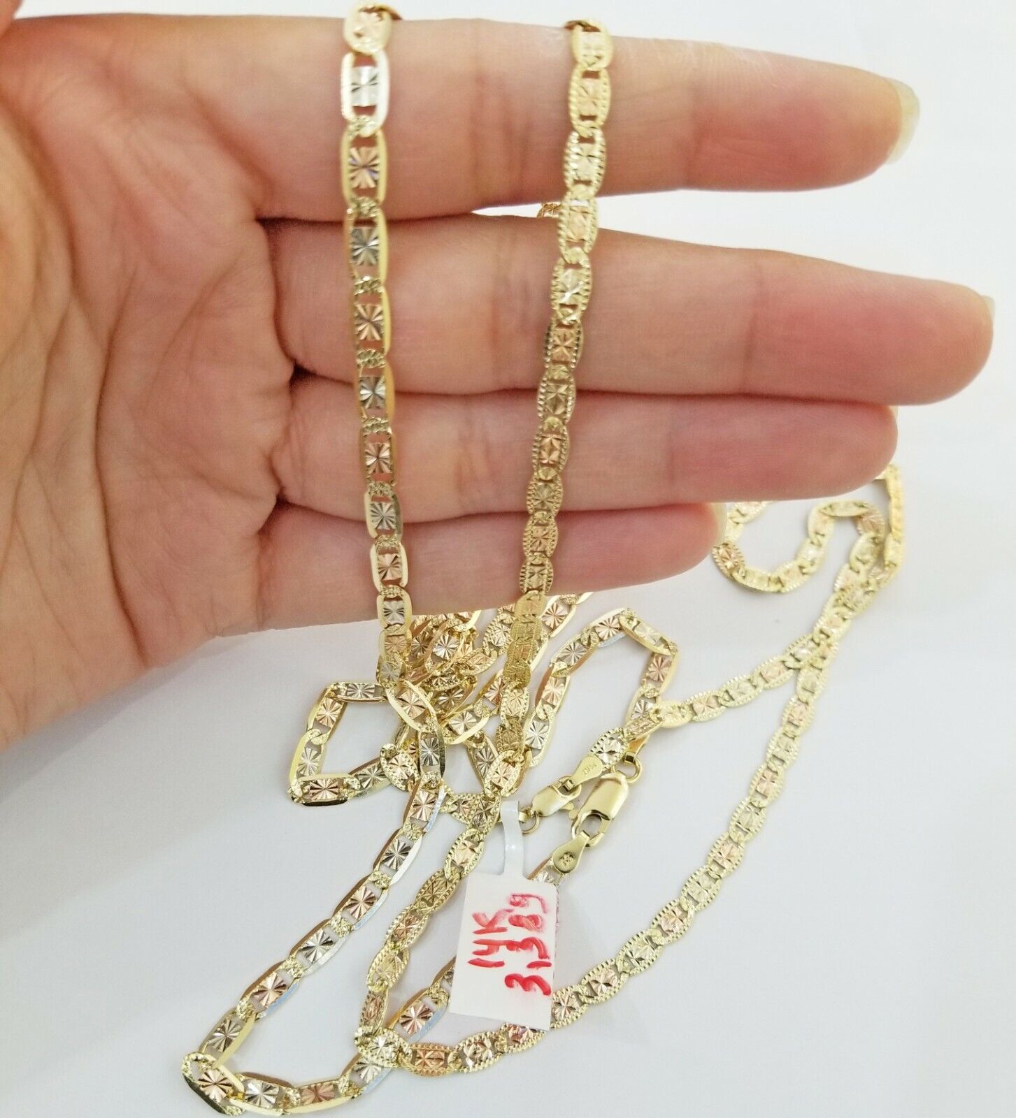 REAL 14k Trio Gold Necklace chain Ladies 3mm 3.5mm 5mm 18