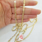 REAL 14k Trio Gold Necklace chain Ladies 3mm 3.5mm 5mm 18"-24" Women