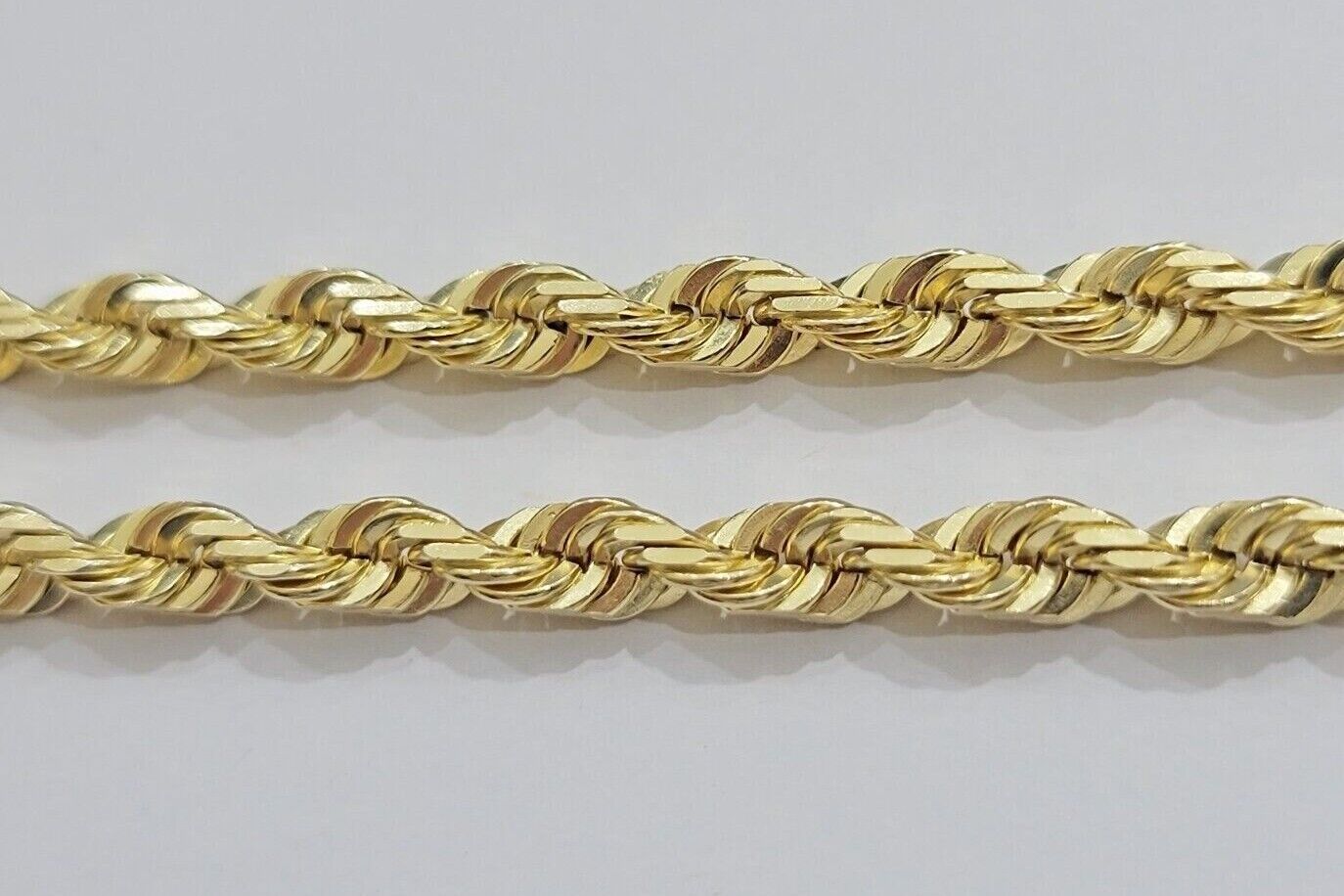 Real Solid Gold 14k Rope Chain Necklace 6mm 20-26