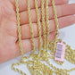 Real 14k Yellow Gold Rope Chain Necklace 2.5mm 3mm 4mm 5mm 18-26 Inch Men Women