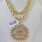 10kt Yellow Gold Rope Chain Last Supper Charm Pendant 18-30''Inches Necklace 8mm