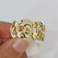 Real 10k Cuban Curb Ring Yellow Gold Women Men Genuine 10Kt