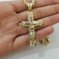 10k yellow gold rope chain with cross charm pendant set real 10kt 4mm necklace