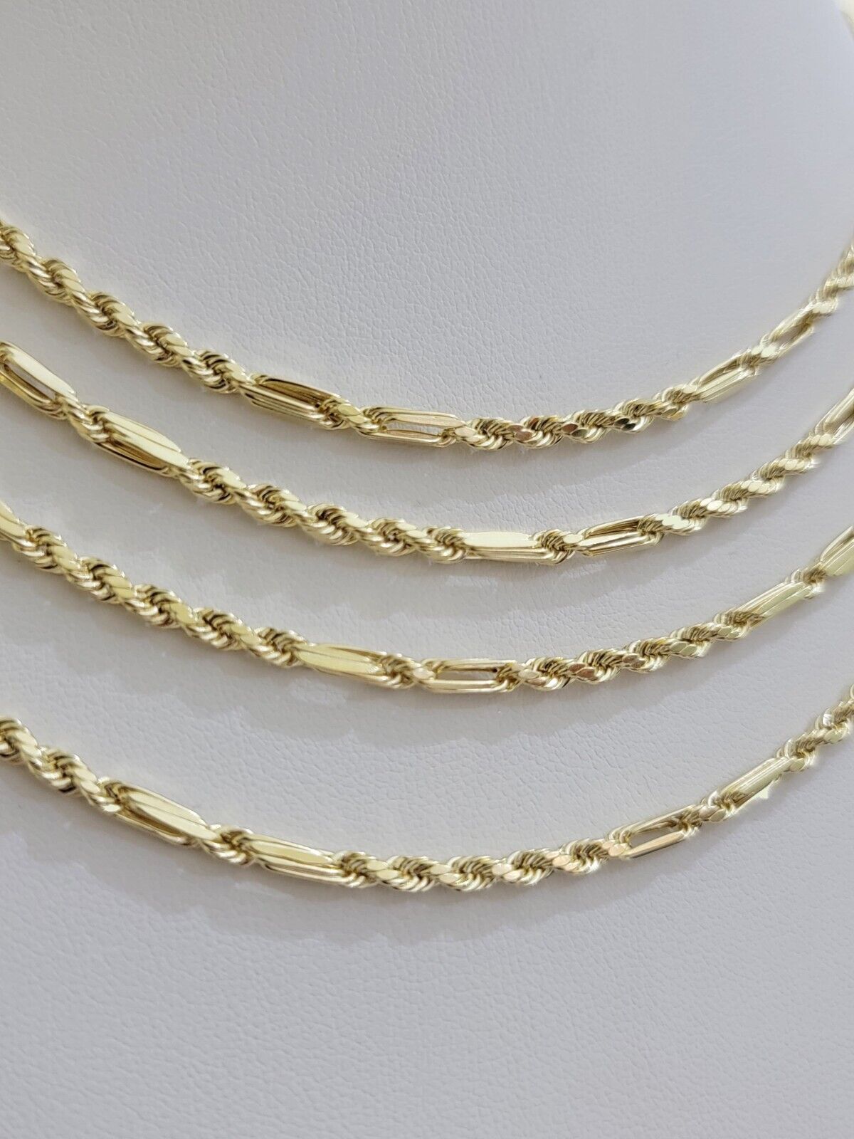 Real 10k Yellow Gold Milano Rope Chain Necklace 18