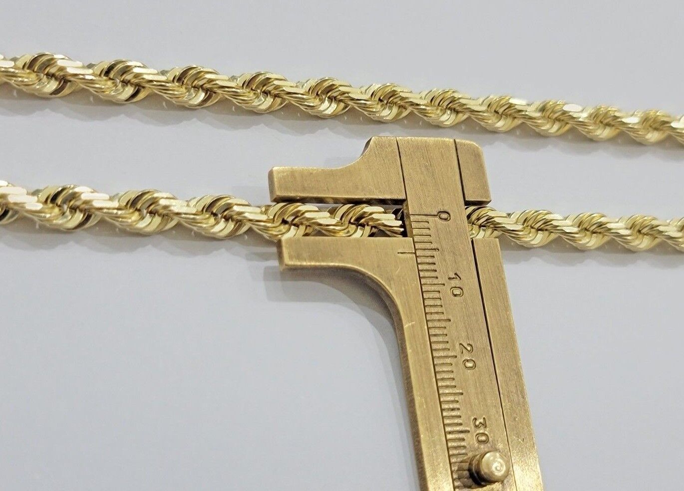 Real Solid Gold 14k Rope Chain Necklace 6mm 20-26