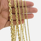 Solid 10kt Gold Rope Chain Necklace 2.5mm 3mm 4mm 5mm 6mm 7mm Diamond Cuts SALE