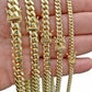 Real 10k Gold Chain Solid Miami Cuban Link Necklace 6mm 7mm 8mm 20"-28" Men's