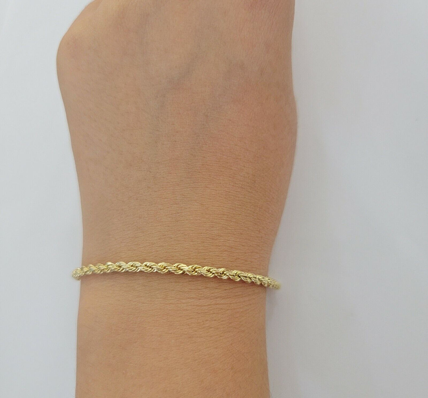 10k Yellow Gold Rope Bracelet 9" Inches Men Women 8mm REAL 10 KT CUSTOM LISTING