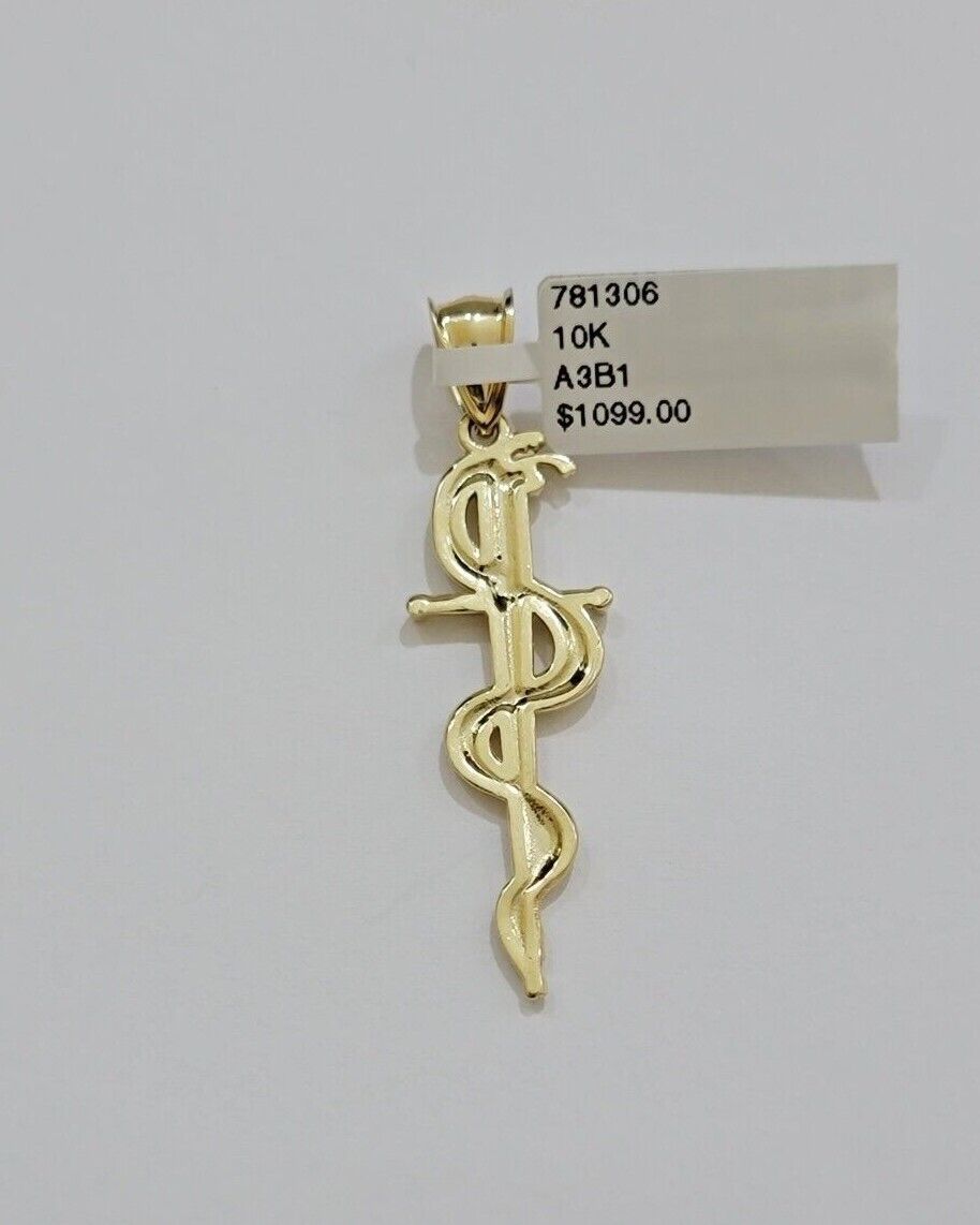 10kt Yellow Gold Rope Chain Snake Cross Charm Pendant 18-28'' Inch Necklace SALE