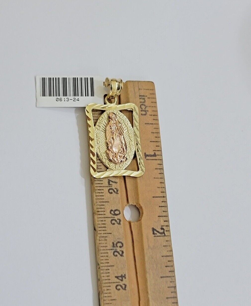 10kt Yellow Gold Rope Chain Virgin Mary Charm Pendant 18-28 Inches Necklace SALE