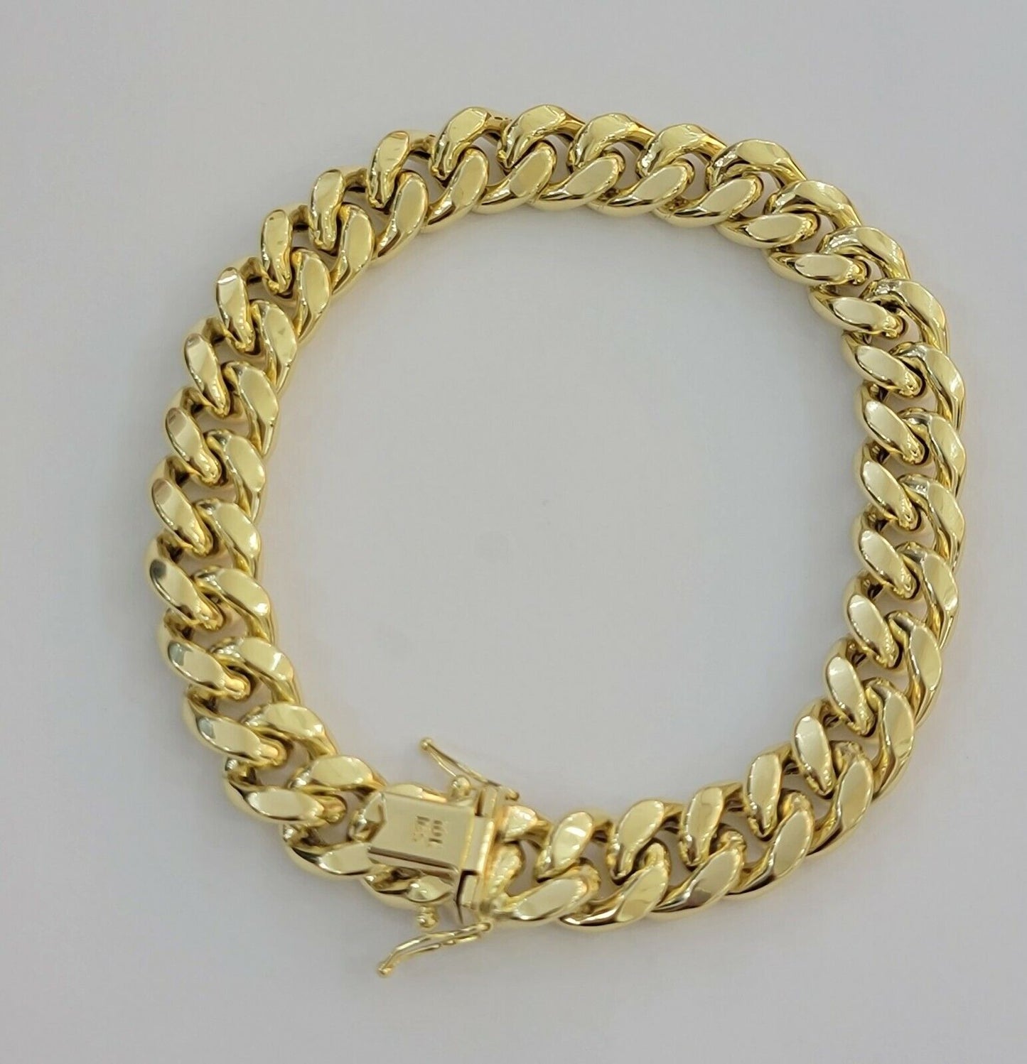 REAL 10k Gold Bracelet Miami Cuban Link 8 Inch 11mm Mens 10kt Yellow Gold Strong