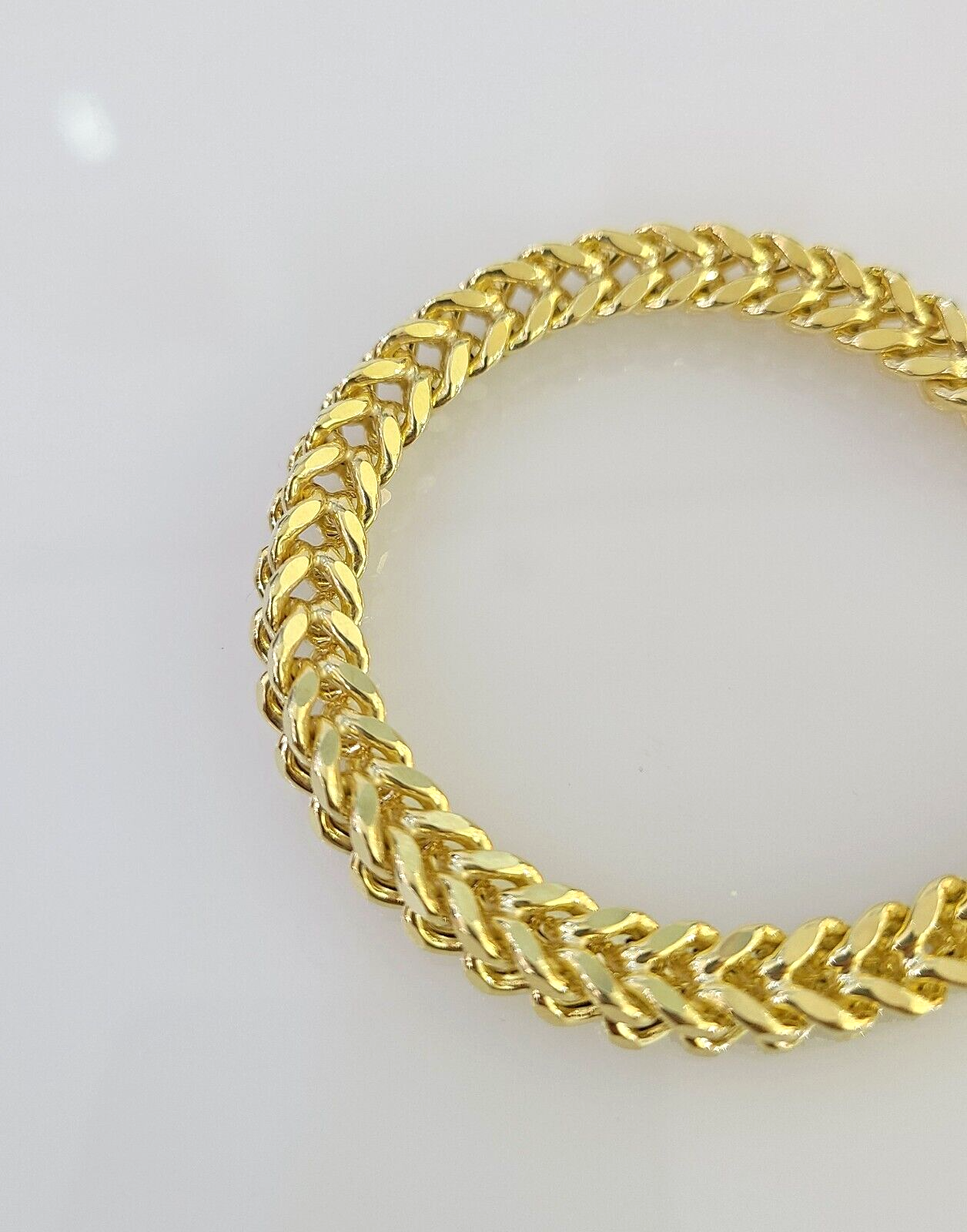 Real 10k Yellow Gold Franco Bracelet 8" Inches 6mm 10kt Men Women BRAND NEW SALE