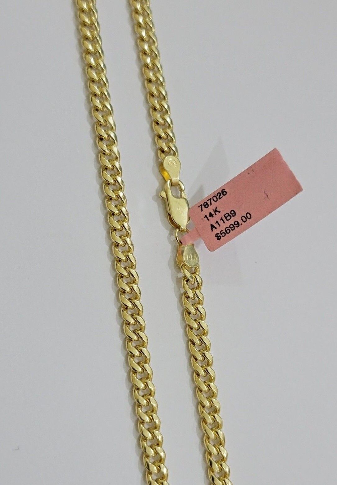 14k Yellow Gold Miami Cuban Link Chain Necklace  18'' 20" 22'' 24'' 26" Inch 5mm