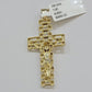 10k Gold Milano Rope Chain Jesus Cross Charm Pendant Set 18-24'' Inches Necklace