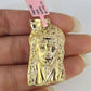 Real 14k Gold Chain Jesus Head Pendant Set 14kt Miami Cuban Link Chain 5mm Charm