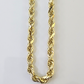 Real Gold 14k Rope Necklace Mens Chain 5mm 20"-26" Yellow Gold Diamond Cuts 10KT