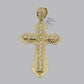 10k Yellow Gold Franco Chain Jesus Cross Charm Pendant 5mm 20-26 Inches Necklace