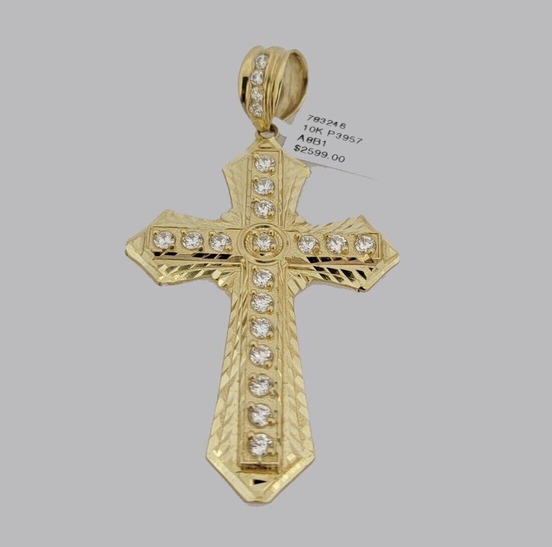 10k Yellow Gold Franco Chain Jesus Cross Charm Pendant 5mm 20-26 Inches Necklace