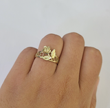10k Yellow Gold Rose Flower Ring Casual Band Genuine Brand New Size 6 7 8 9 10 11 & 12
