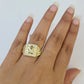 Real 10k Nugget Ring Yellow Gold Women Men Genuine 10Kt