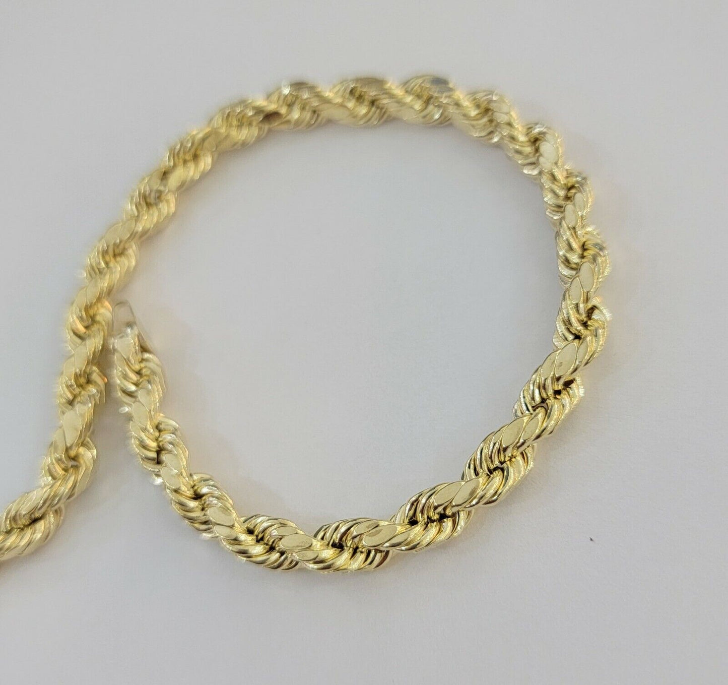 10k Yellow Gold Rope Bracelet 9" Inches Men Women 8mm REAL 10 KT CUSTOM LISTING