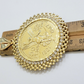 10kt Gold 1947 Mexican Centenario Coin Charm Pendant 50 pesos With 10k Bezel NEW