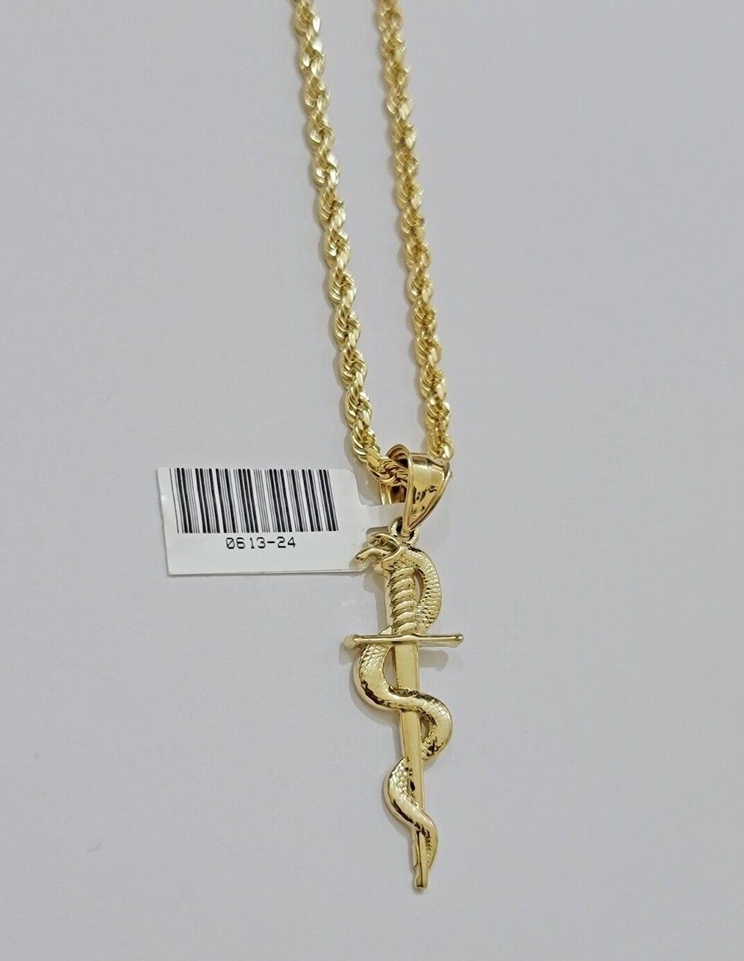 10kt Yellow Gold Rope Chain Snake Cross Charm Pendant 18-28'' Inch Necklace SALE