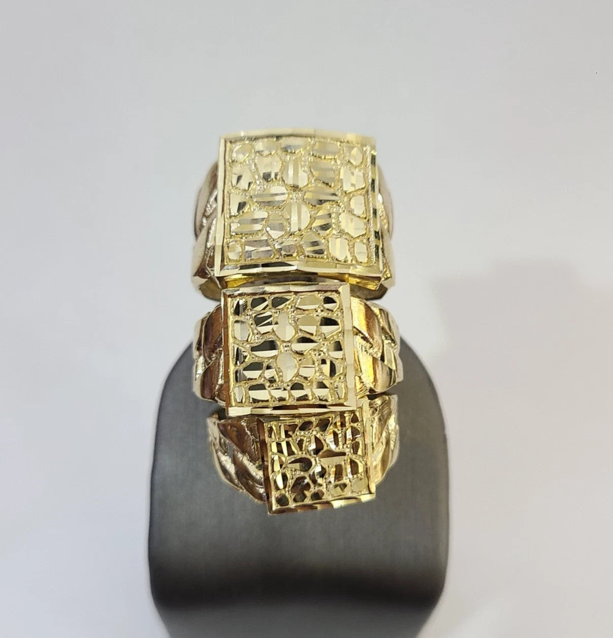 10k Nugget Ring Yellow Gold Women Men Real Genuine