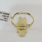 10k Cartoon Monster Ring Yellow Gold Men Women Real Genuine