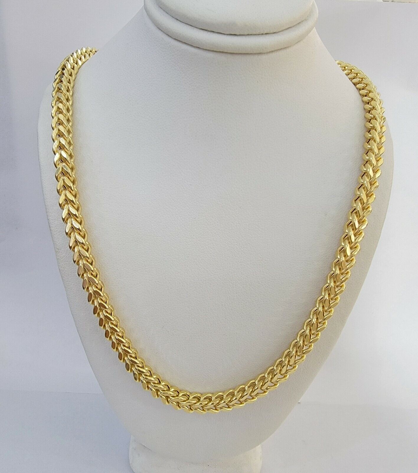 Real 10k Gold Franco Chain 7mm Necklace 26" Inch 10kt Thick & Strong For Men's