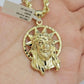 10kt Gold Rope Chain Jesus Head Charm Pendant Set 18-30'' Inch 5mm Necklace SALE